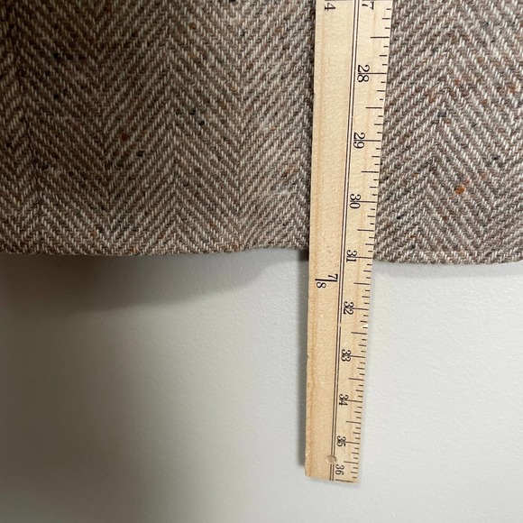 Vintage Lanvin Paris Luxury 100% Pure Scottish Wool Tweed Blazer Leather Accent - Picture 7 of 8